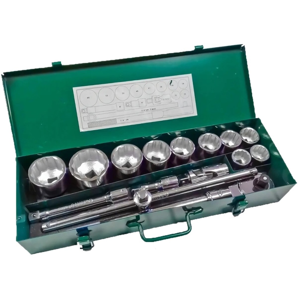 ⬡ Galvučių rinkinys 3/4" 15 vnt. (SAE) (S09148, SATA)