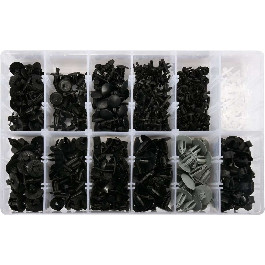 ⬡ Plastic Push-Type Clip Assortment (350pcs) Volvo (YT06655, YATO)