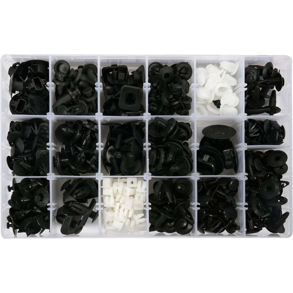 ⬡ Plastic Push-Type Clip Assortment (408pcs) Nissan (YT06657, YATO)