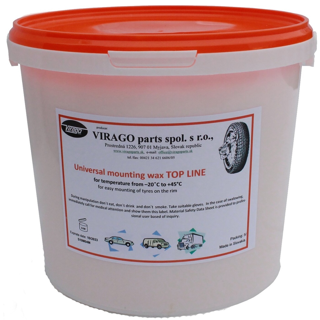 ⬡ Montavimo pasta TOP Line WAX 5kg (oranžinė) (VPTOPWAX)