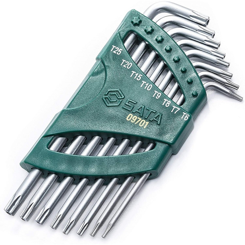 ⬡ Long L-type TORX hex key set with hole T6-T25 (ST09701, SATA)