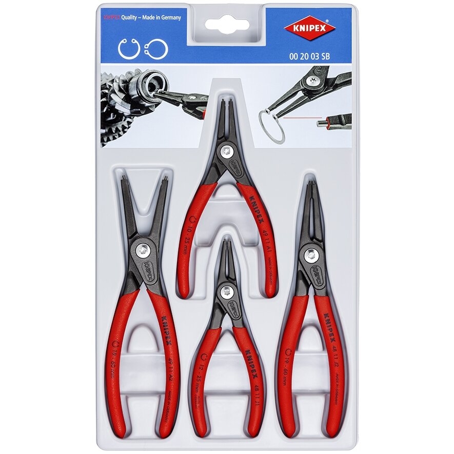 ⬡ Tikslių replių žiedams rinkinys 4 vnt. KNIPEX (002003SB, KNIPEX)