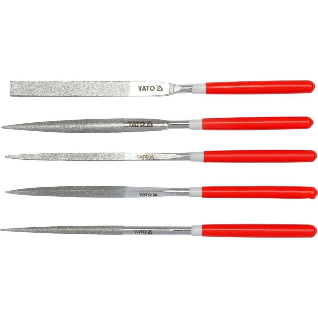 ⬡ Diamond file set (5 pcs) 5 x 180 x 70 mm (YT6156, YATO)