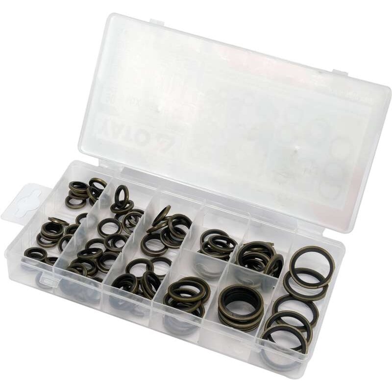 ⬡ Metal and rubber washers set, 90 pcs (YT068581, YATO)