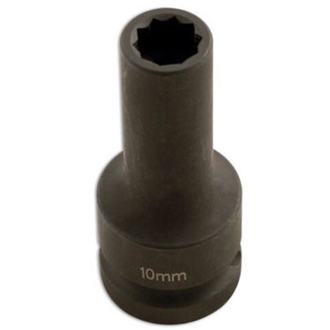 ⬡ Prailginta smūginė galvutė 1/2" 10mm (10-kamp.) išardomiems ratlankiams (CW0029, ELLIENT TOOLS)