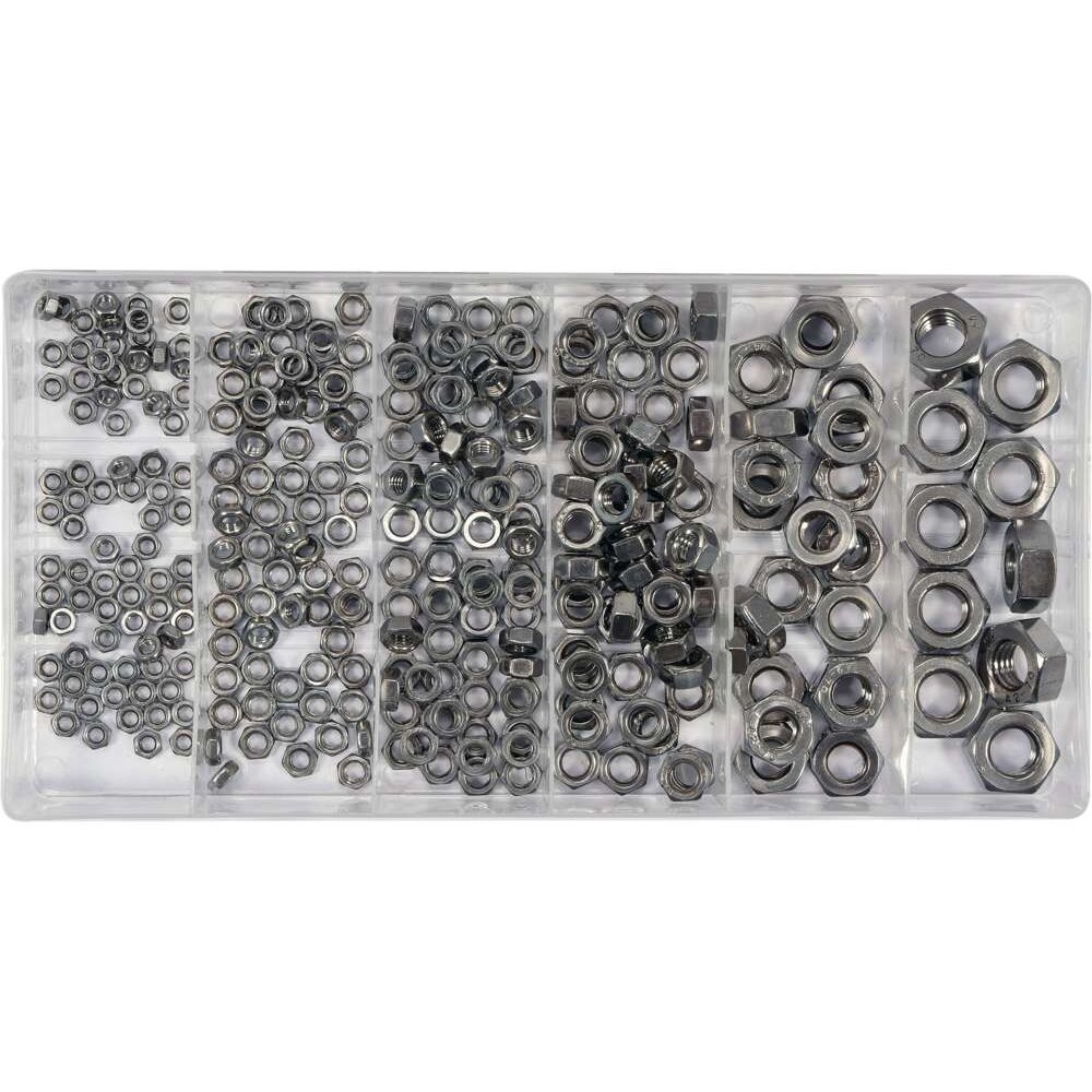 ⬡ Stainless steel nuts set M3-M10, 300 pcs (YT06773, YATO)