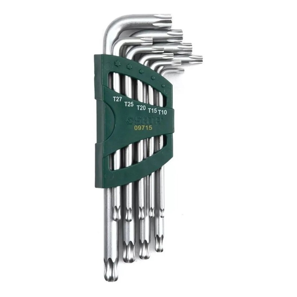 ⬡ L-type TORX ball point key set, 9 pcs (T10-T50) (ST09715, SATA)