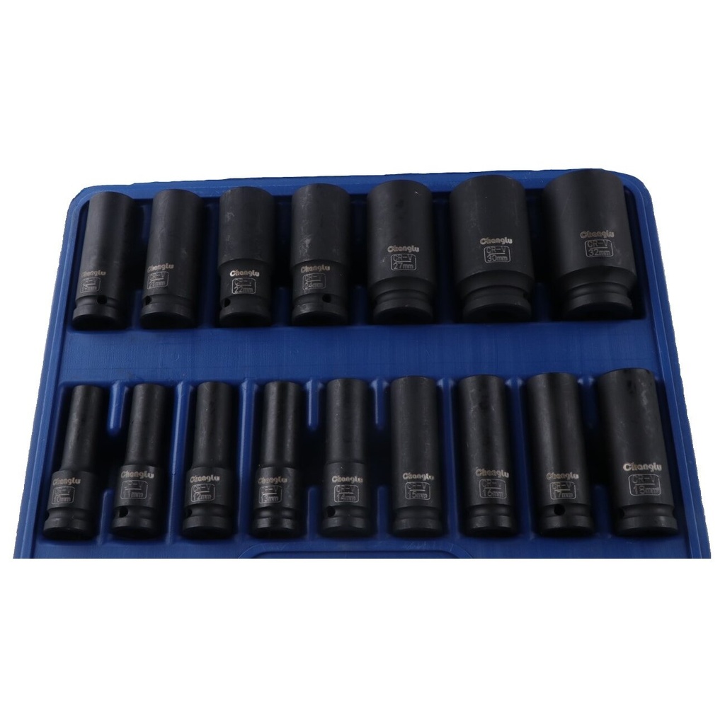 ⬡ 1/2" Dr. Deep bit socket impact set 17pcs (CL105417, CHANGLU TOOLS)