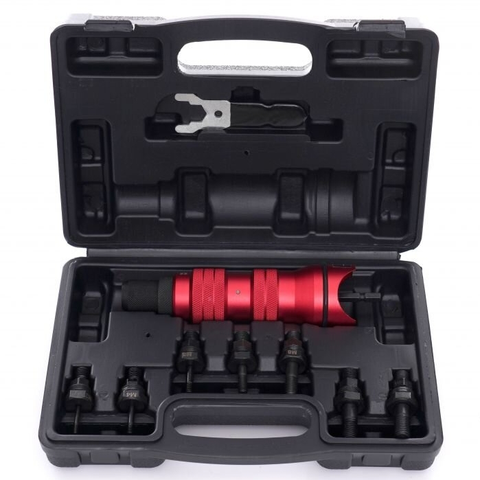 ⬡ Riveter drill adapter with heads M3-M10 9pcs set (KD10554)