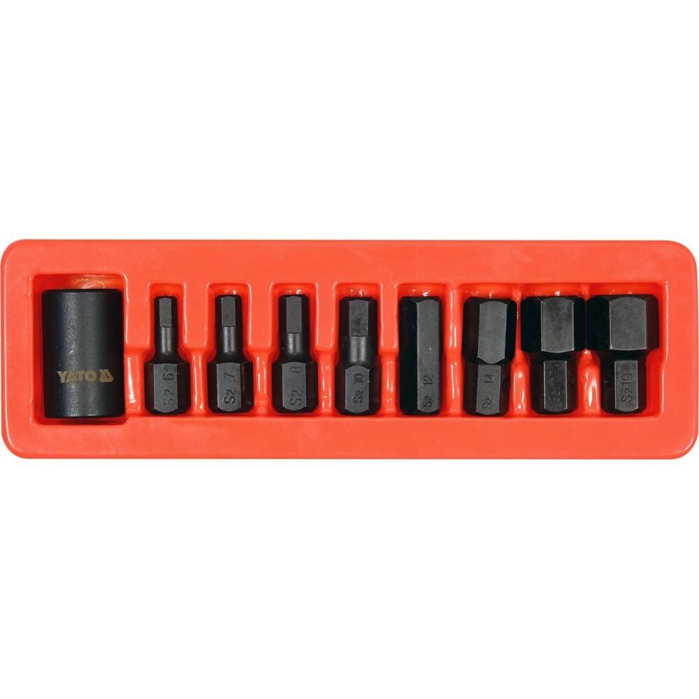 ⬡ Impact bit socket set 1/2 in. drive (HEX) 9 pcs (YT10662, YATO)