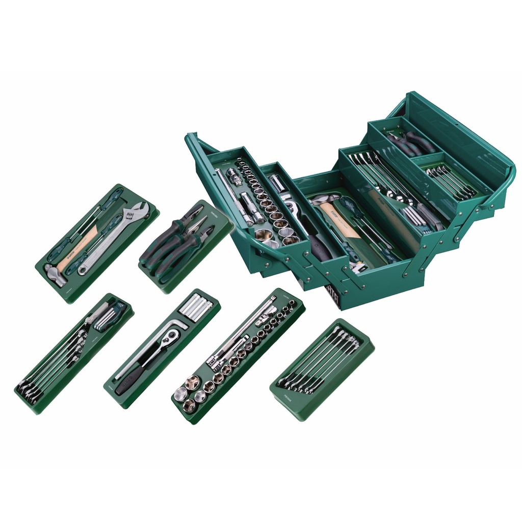 ⬡ Įrankių dėžė su dėklais ir SATA įrankiais (ST95104A706, SATA)