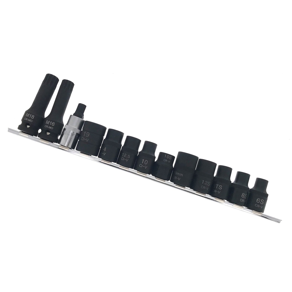 ⬡ 1/2" Specialiųjų galvučių ir galvučių su antgaliais rinkinys (13 vnt.) (GX9002, ELLIENT TOOLS)