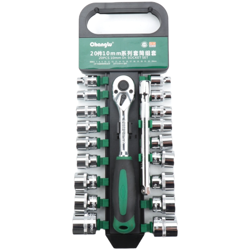 ⬡ Galvučių rinkinys 3/8", 20 vnt. (CL105720, CHANGLU TOOLS)