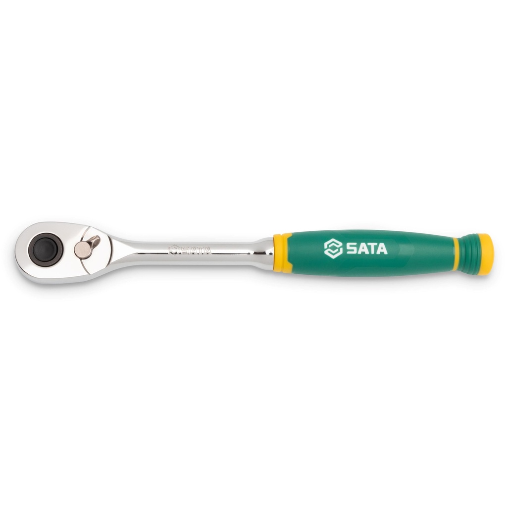 ⬡ Greito atleidimo terkšlė 1" 1/2" (lašo formos), su minkšta rankena, 72 dantys (ST13971G, SATA)