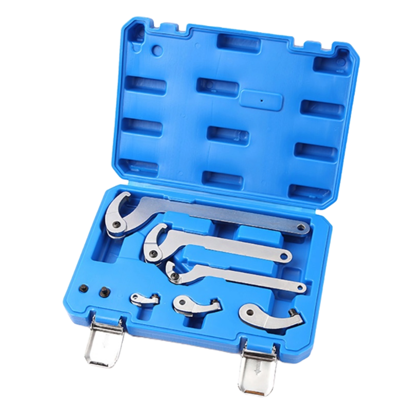 ⬡ Adjustable hook & pin wrench set 35-120mm 8pcs (WT04J1088)