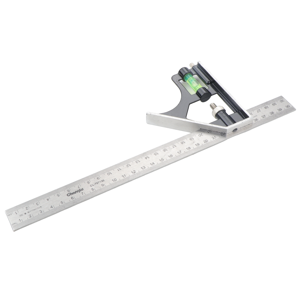 ⬡ Kombinuota liniuotė su gulsčiuko priedu 300 mm (CL707130, CHANGLU TOOLS)