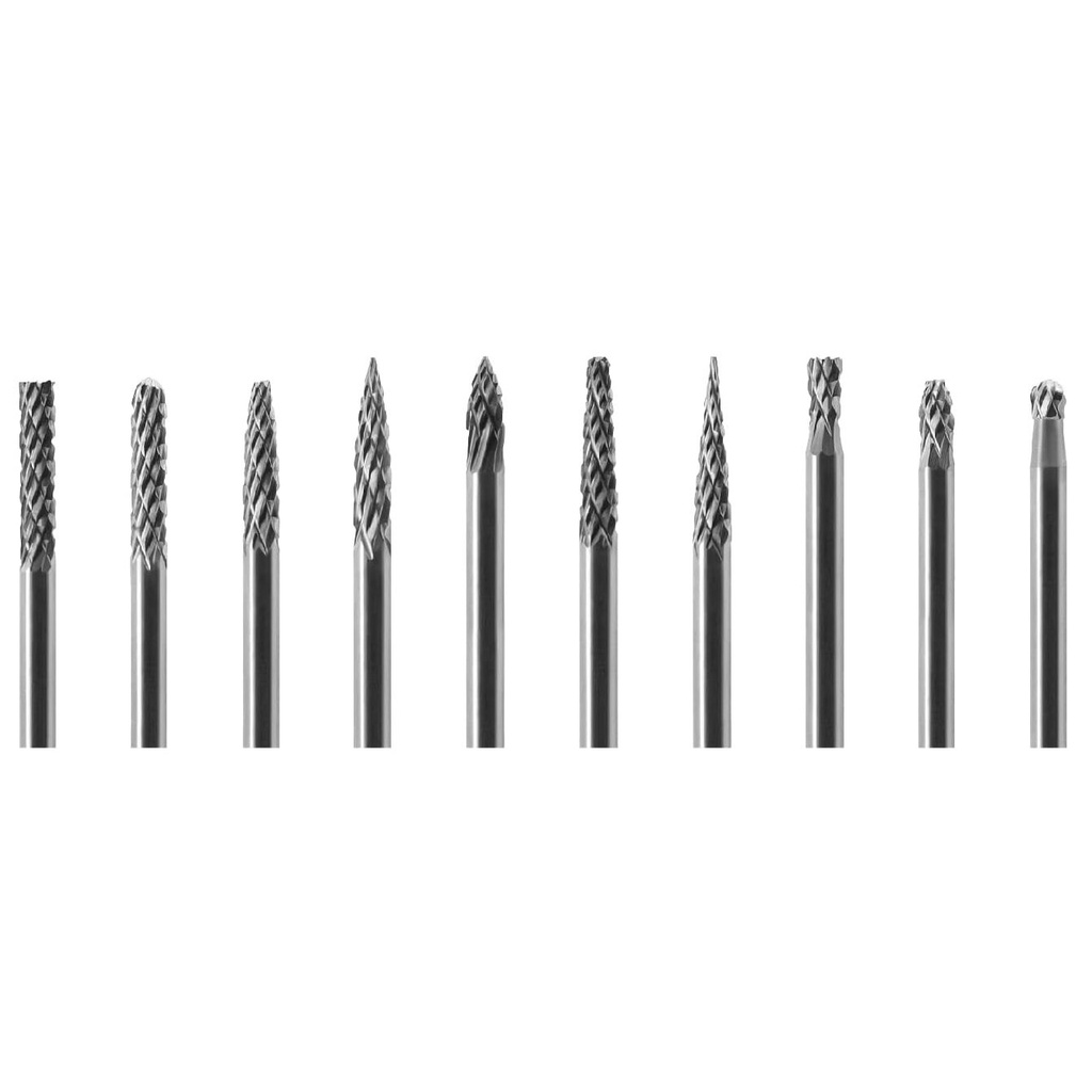 ⬡ Carbide rotary burrs set Ø3x3mm 10pcs (GX303XX3810)