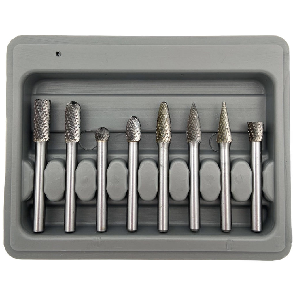 ⬡ Kietmetalio sukamųjų frezų rinkinys Ø6x8 mm 8 vnt. (GX608XX68)