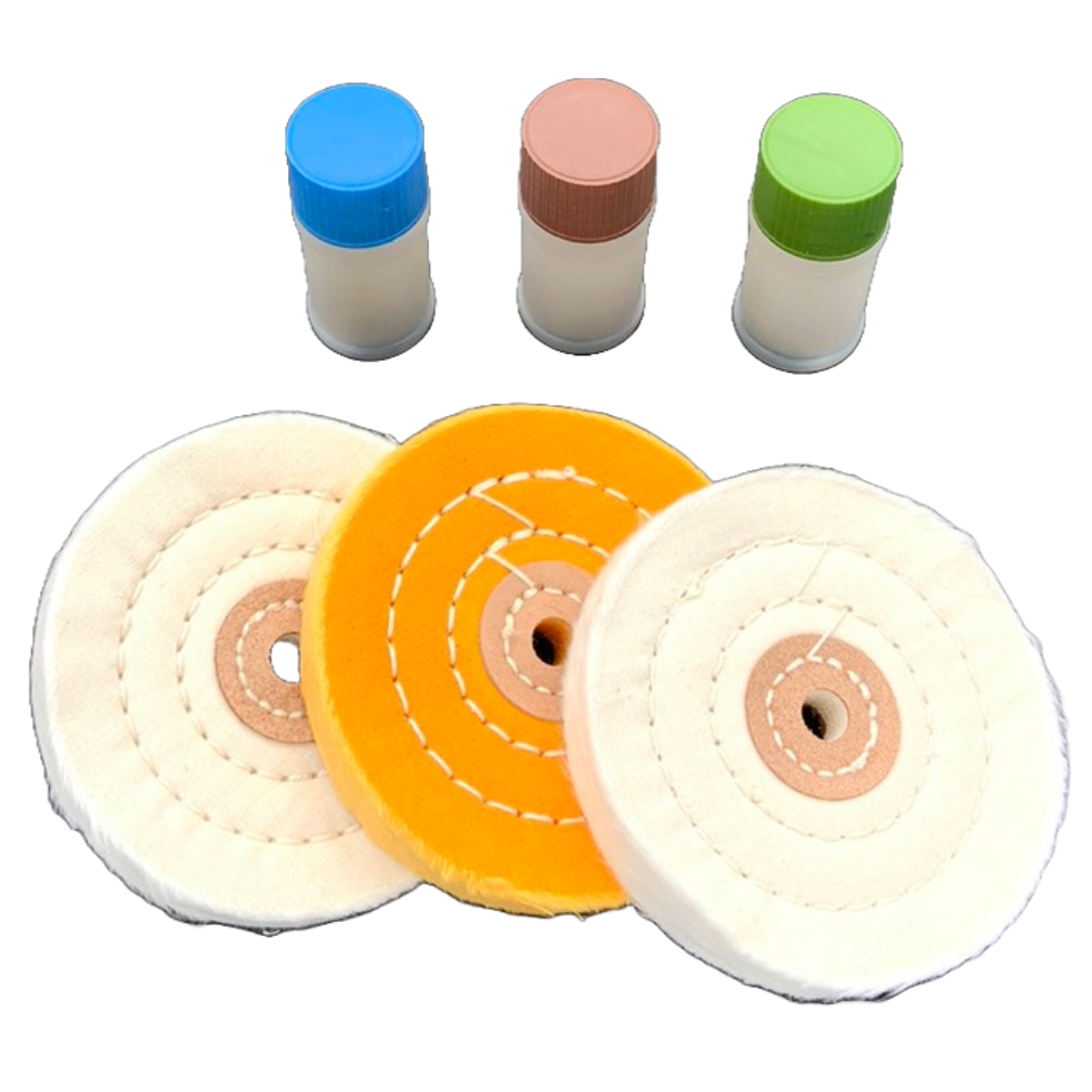 ⬡ Poliravimo rinkinys su pasta kietiems metalams (6 vnt.) (KRKPS03)