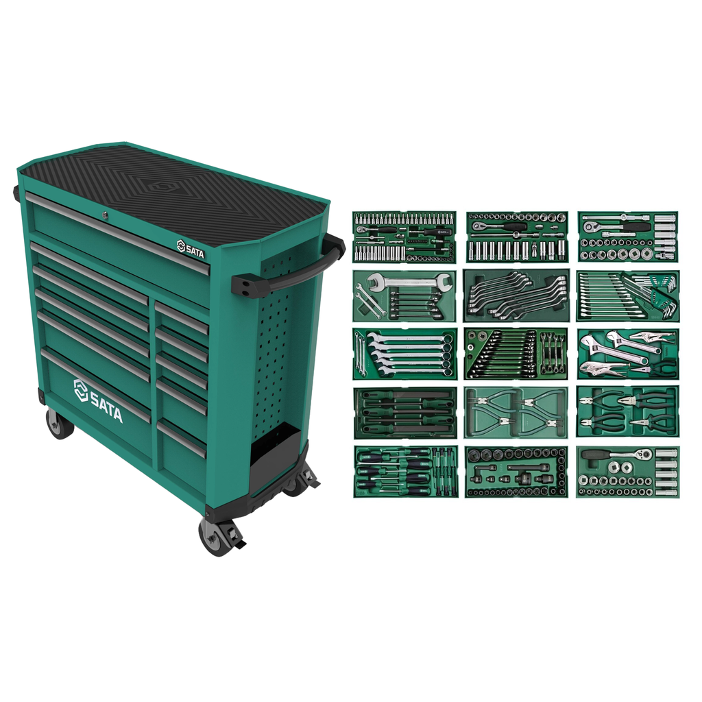 ⬡ Roller cabinet 11 drawers PRO with tool set trays, 300pcs (ST95114G1, SATA)