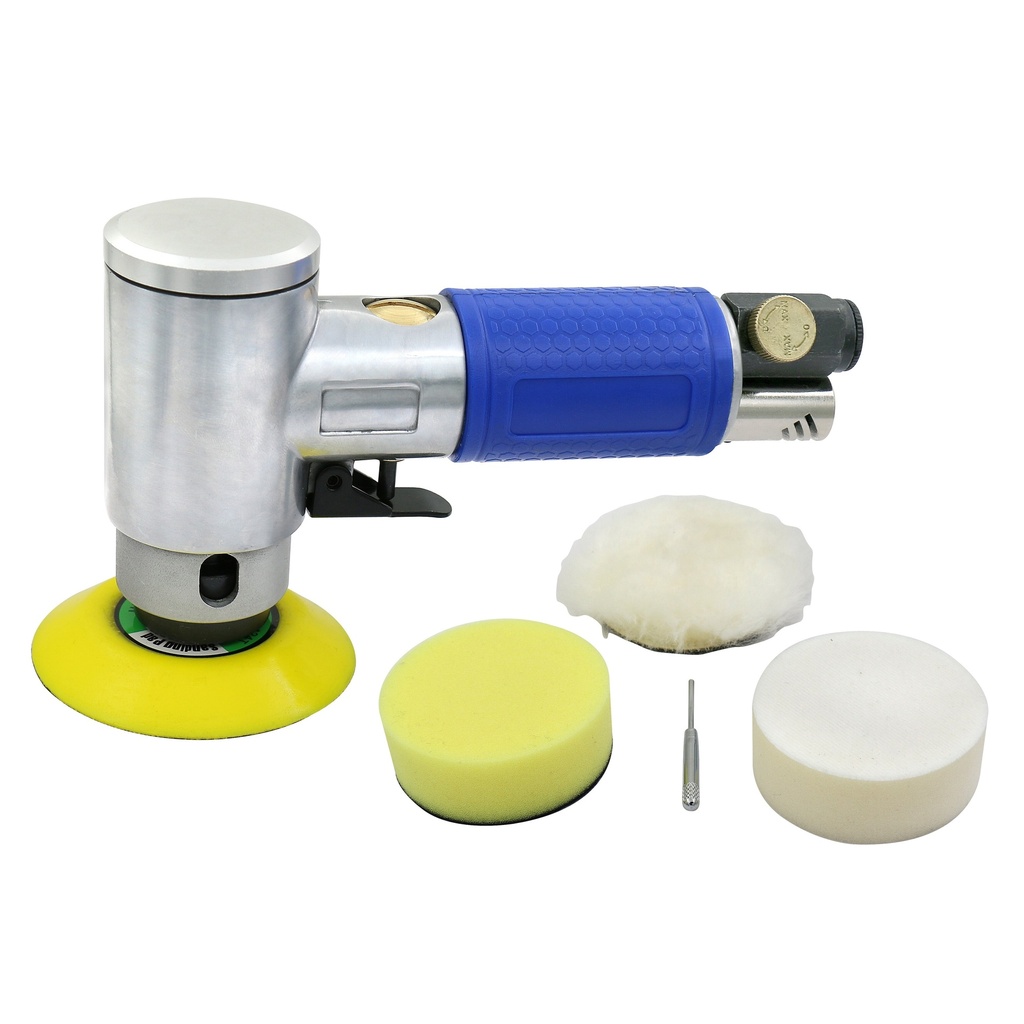 ⬡ Mini pneumatinis orbitalinis poliruoklis 75 mm rinkinys (AT8018, HYMAIR)