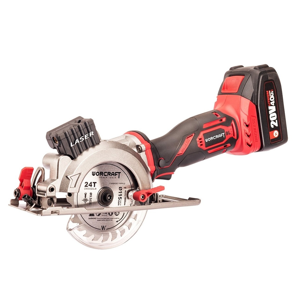 ⬡ Li-ion Cordless Circular Saw with laser WORCRAFT 20V (CMCSS20LiB, WORCRAFT)