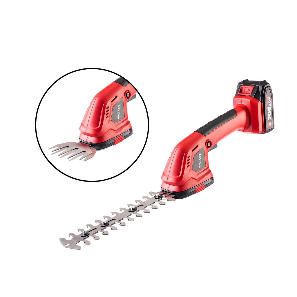 ⬡ Cordless Grass and Shrub Shears WORCRAFT 20V Li-ion (CGSS20LiC, WORCRAFT)