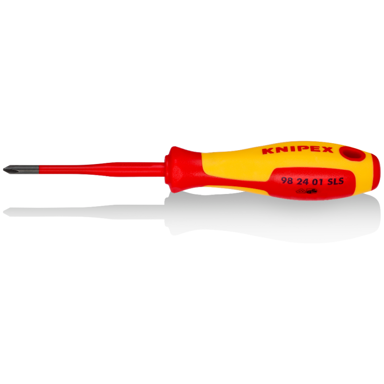⬡ Insulated VDE screwdriver PlusMinus PH1/S x 187 mm, Slim (982401SLS, KNIPEX)