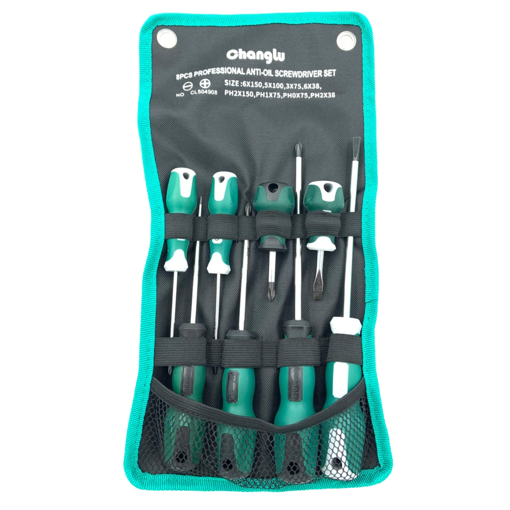 ⬡ Screwdriver set 8 pcs (flat/PH) (CL504908, CHANGLU TOOLS)