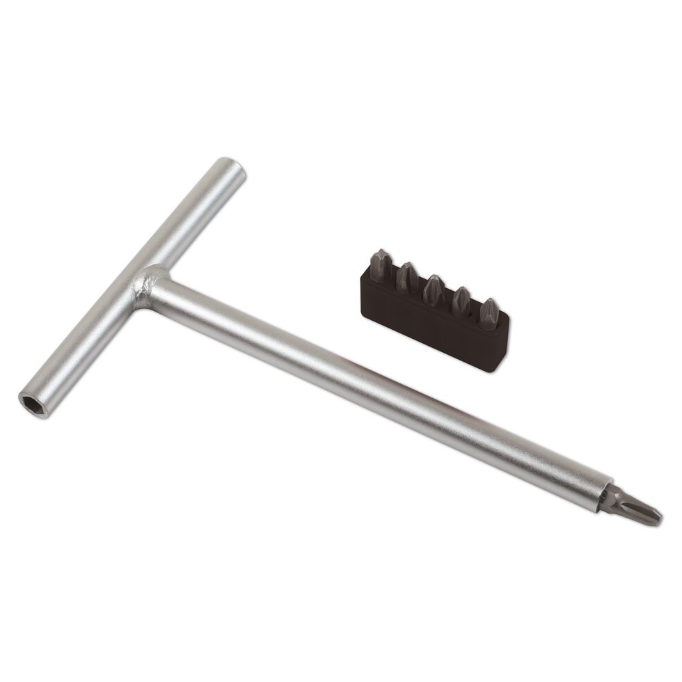 ⬡ T formos rankena + JIS 1/4" antgalių rinkinys, 6 vnt. (GB9000, ELLIENT TOOLS)