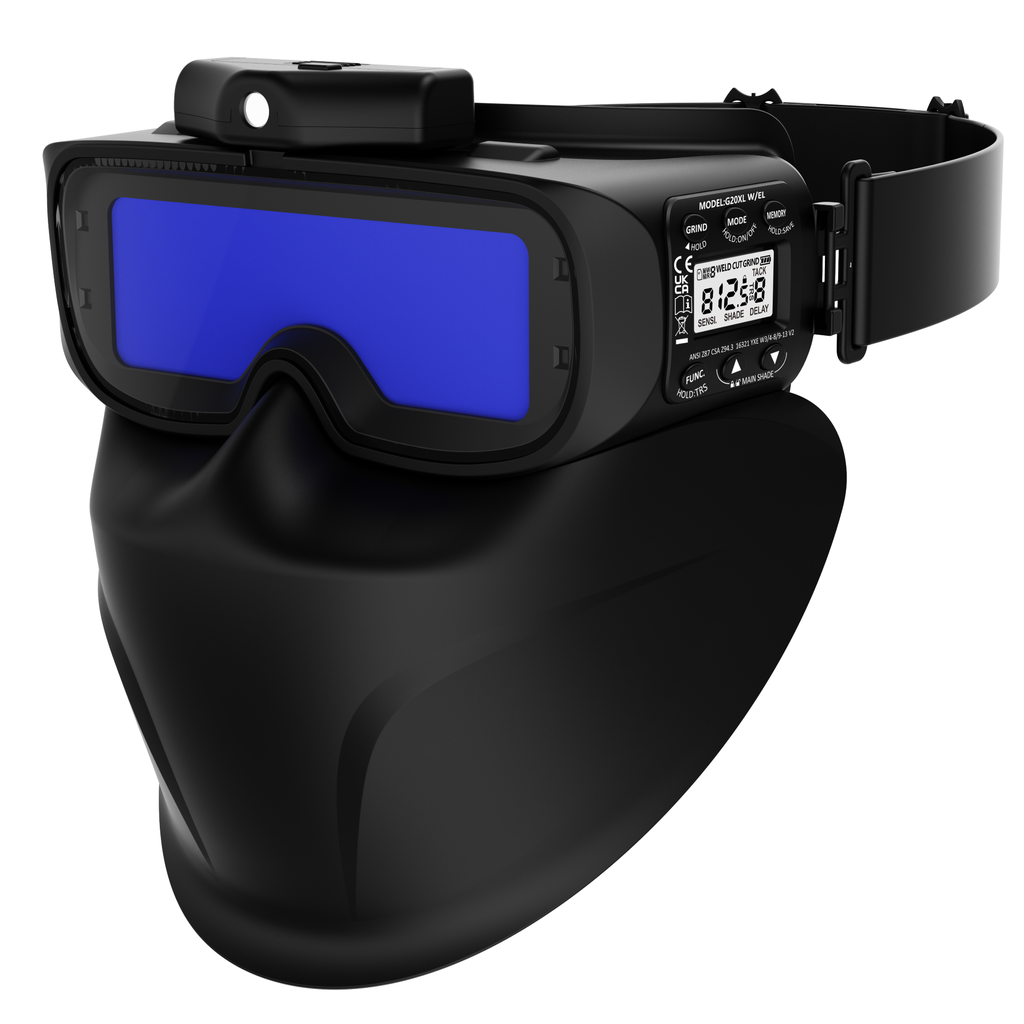 ⬡ Suvirintojo akiniai su automatiniu filtru ir veido apsauga ALT3 (ALT3G20XLWEL)
