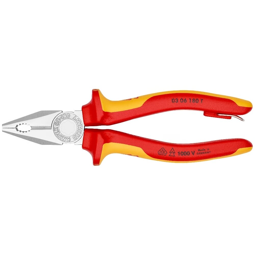 ⬡ Combination pliers insulated 180mm VDE KNIPEX (0306180T, KNIPEX)