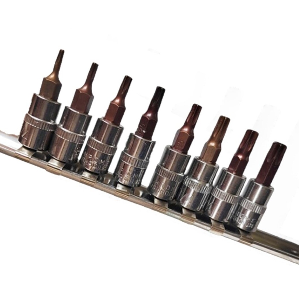 ⬡ 1/4'' TORX bit sockets set 8pcs T-8-T-40 (KRKDP03)