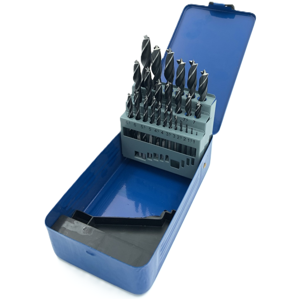 ⬡ Three point wood drill bits HCS 25pcs, 1-13mm (HCS25)