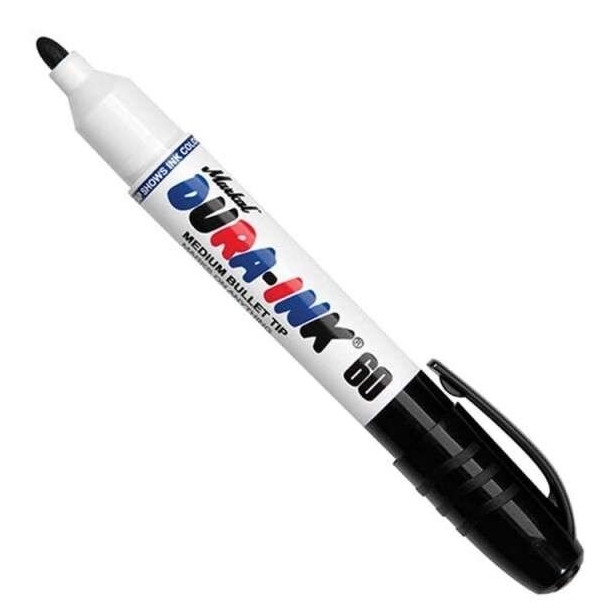⬡ Žymeklis permanentinis DURA-INK 60, apvalus 3 mm, juodas (4696536, MARKAL)