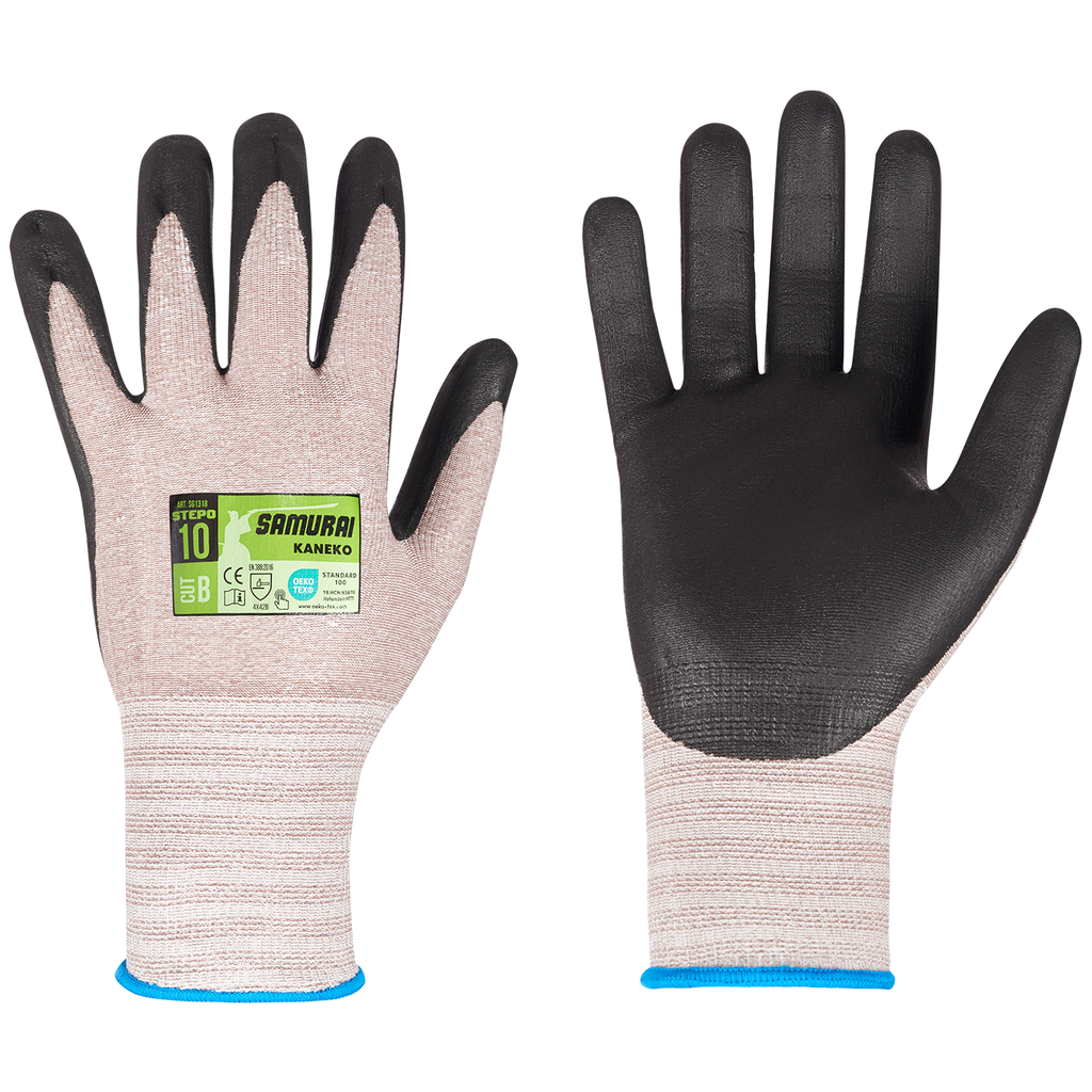 ⬡ Pirštinės darbui nuo prapjovimų, aplietos nitrilo puta KANEKO 11 (XXL) (SG131811)