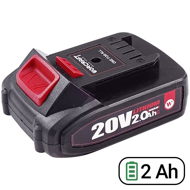 ⬡ Akumuliatorius akumuliatoriniams įrankiams WORCRAFT 20V 2.0Ah Li-Ion (CLB20V20T, WORCRAFT)