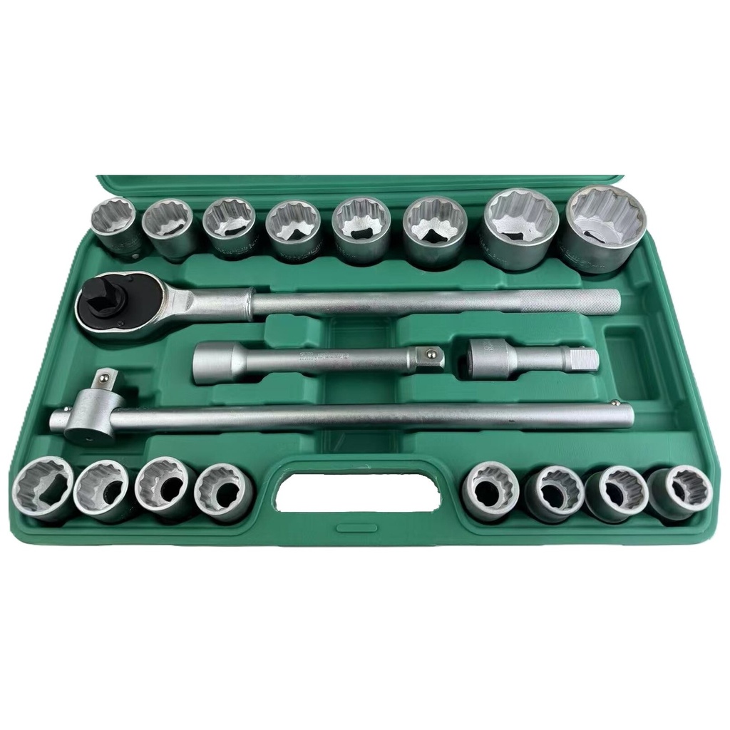 ⬡ 3/4" Dr. Deep socket set 21pcs (19-50mm) 12pt (CL103412, CHANGLU TOOLS)