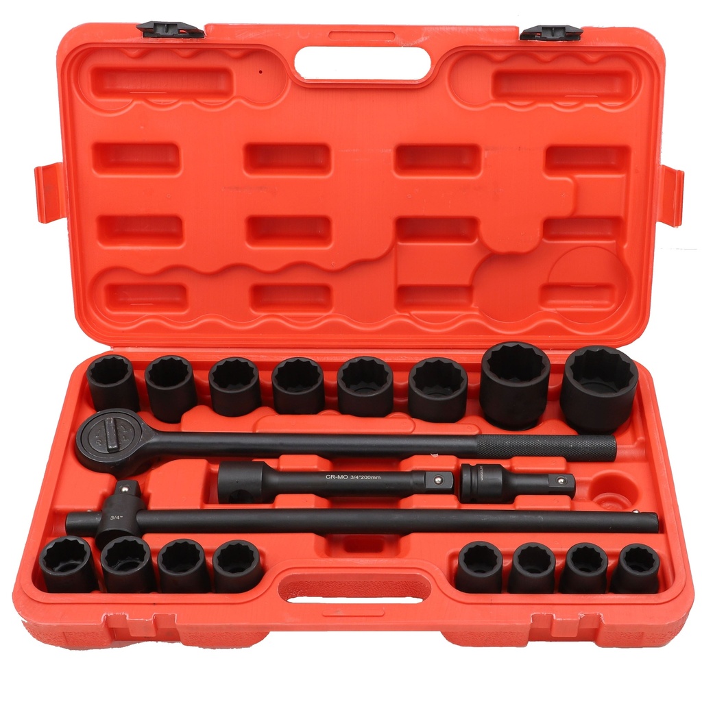 ⬡ 3/4" Dr. Impact socket set 21pcs. (21-50mm) 12pt (MHR1965621)