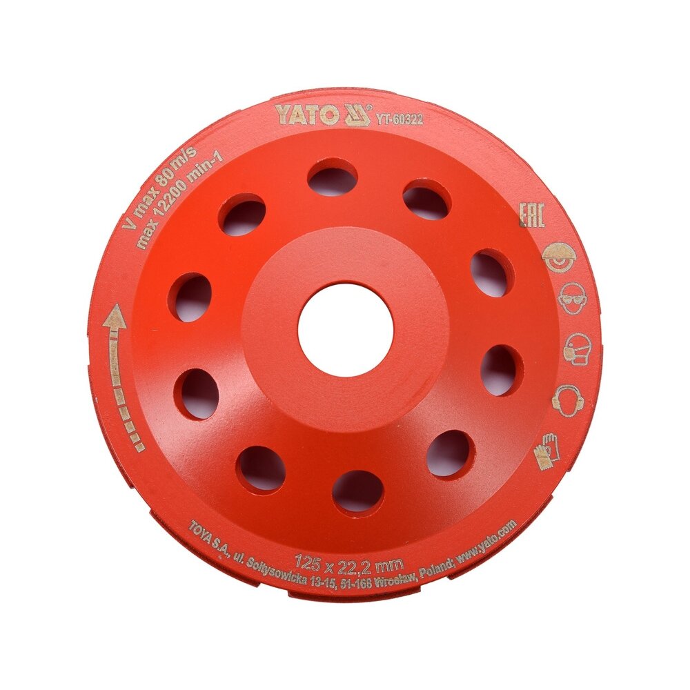⬡ Diamond grinding disc 125x22.2mm M14 (YT60322, YATO)