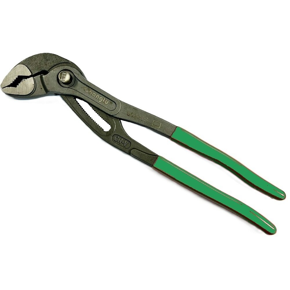 ⬡ Water pump pliers, box joint type, bent, with locking 400 mm (CL602374, CHANGLU TOOLS)