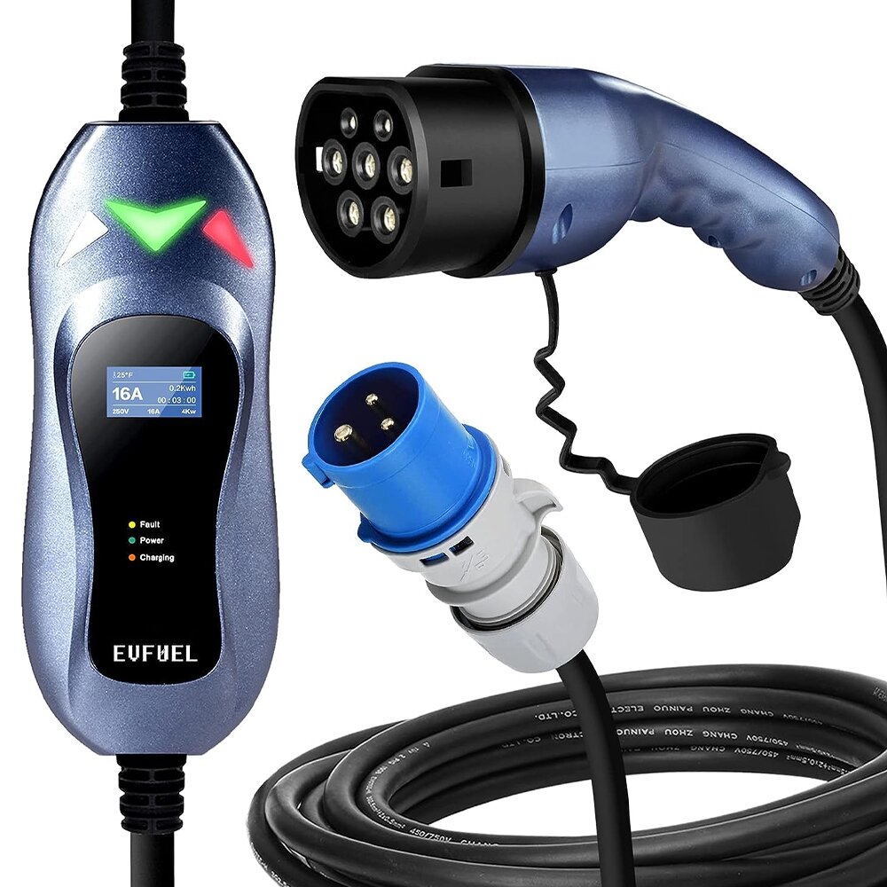 ⬡ Mobile EV charger 3.6kW 16A EVFUEL Type 2 (BCEV16P1ST)