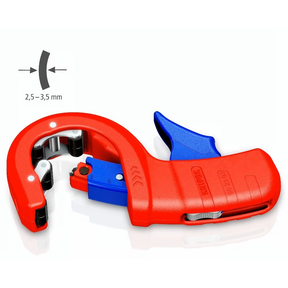 ⬡ Vamzdžių pjaustyklė storasienėms plastikinėms vamzdžiams 32-50 mm KNIPEX DPT50 (902302BK, KNIPEX)
