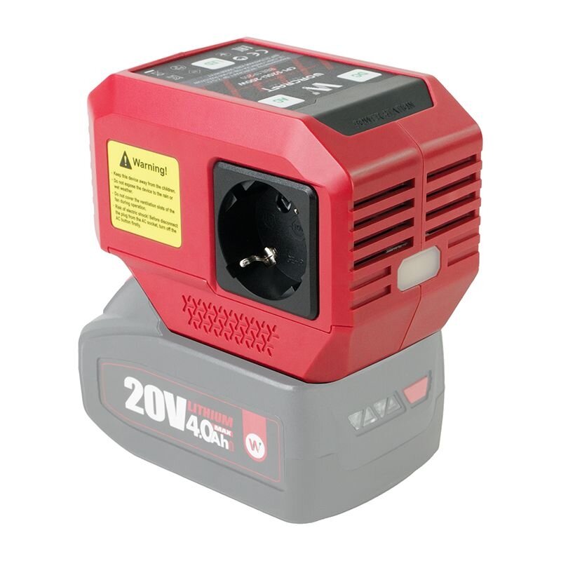 ⬡ Li-ion USB+220V battery inverter WORCRAFT 20V (CPIS20Li, WORCRAFT)