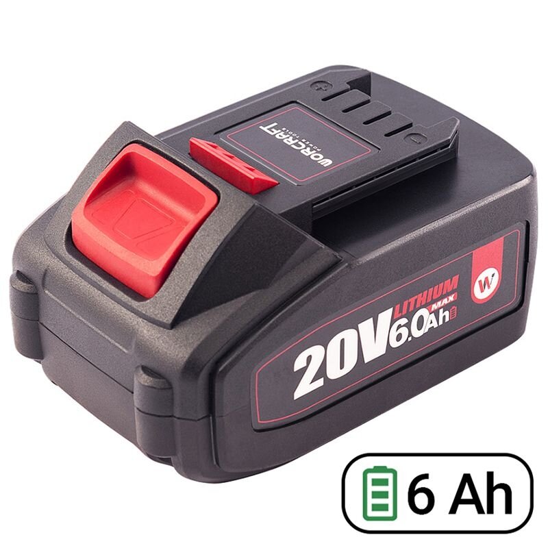 ⬡ Akumuliatorius akumuliatoriniams įrankiams WORCRAFT 20V 6.0Ah Li-Ion (CLB20V60T, WORCRAFT)