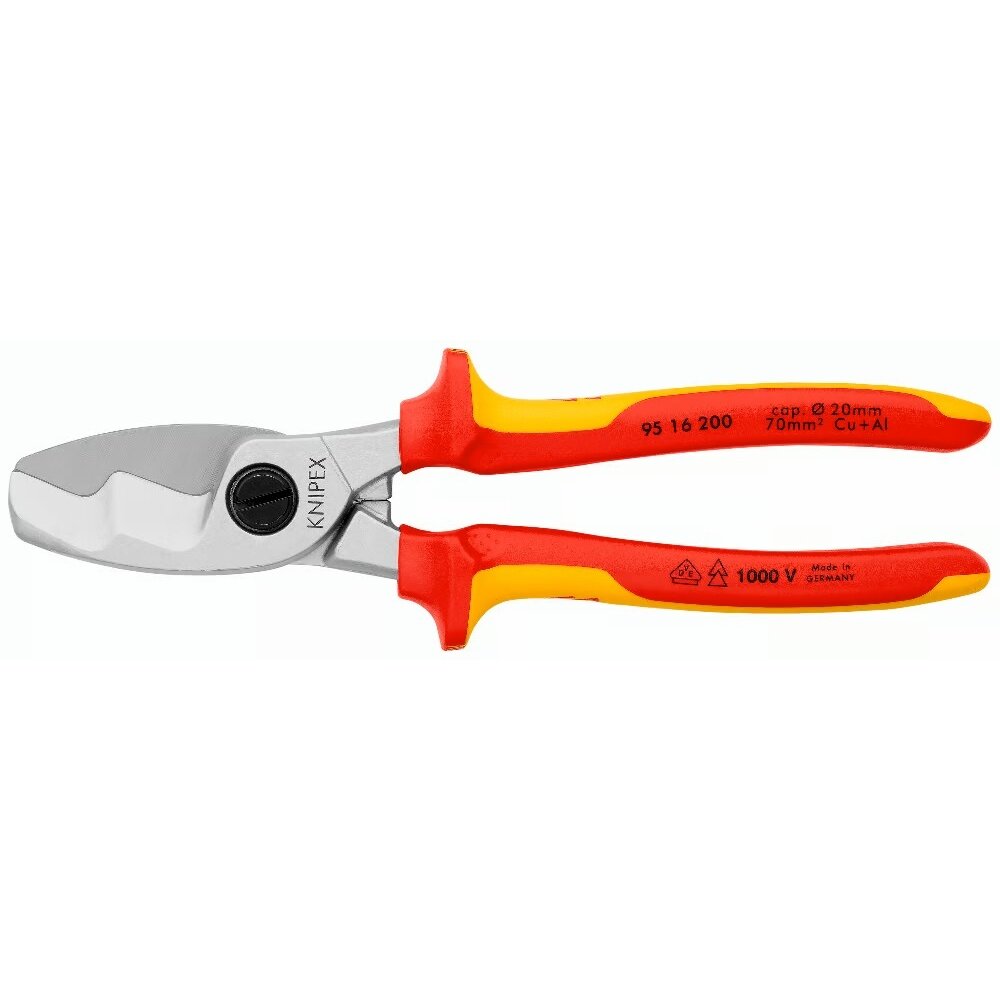 ⬡ Kabelio kirpimo žirklės elektrikui VDE 200mm (9516200, KNIPEX)