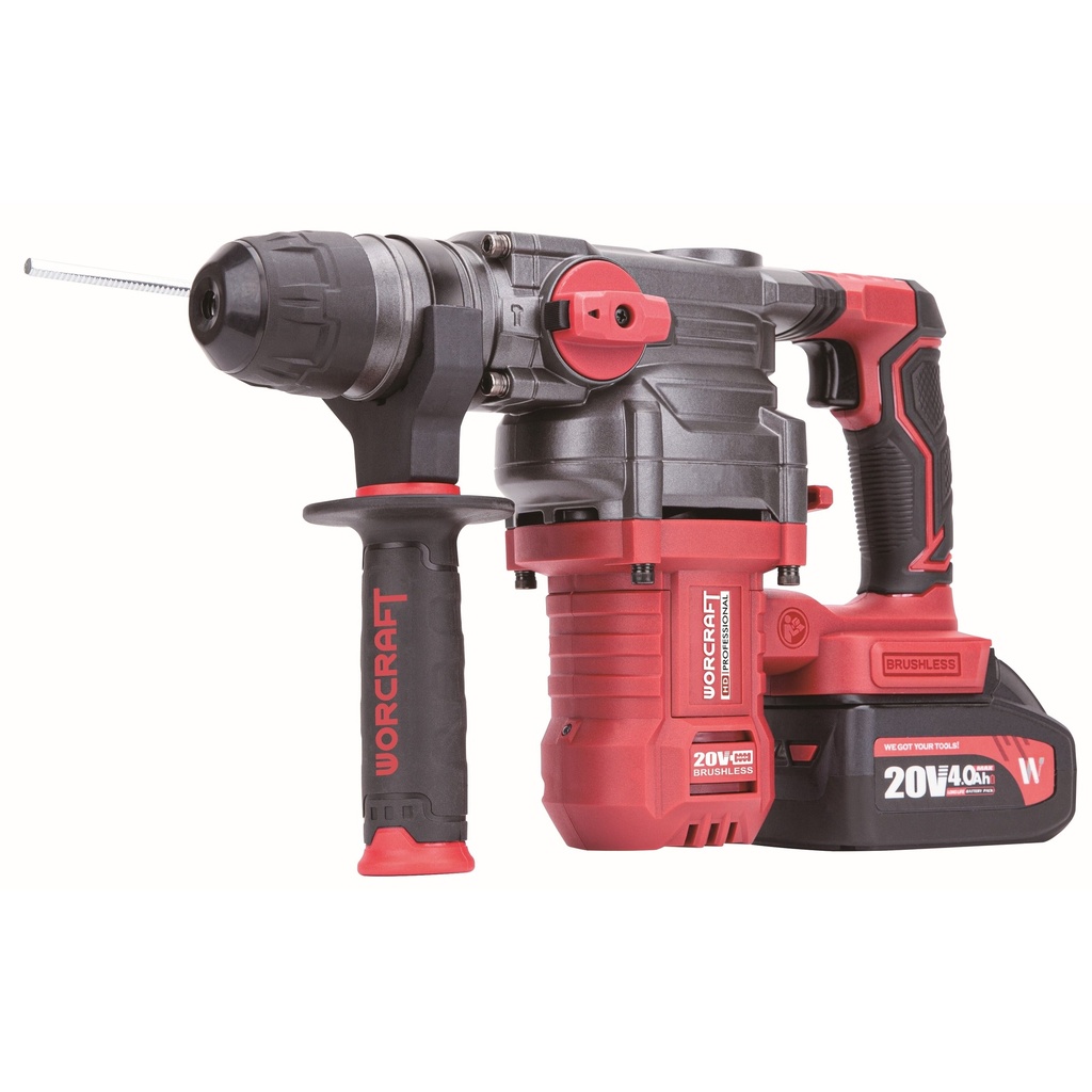 ⬡ Li-ion Cordless rotary hammer WORCRAFT4.5J 20V (plastic box) (CRHS20LiBDM, WORCRAFT)