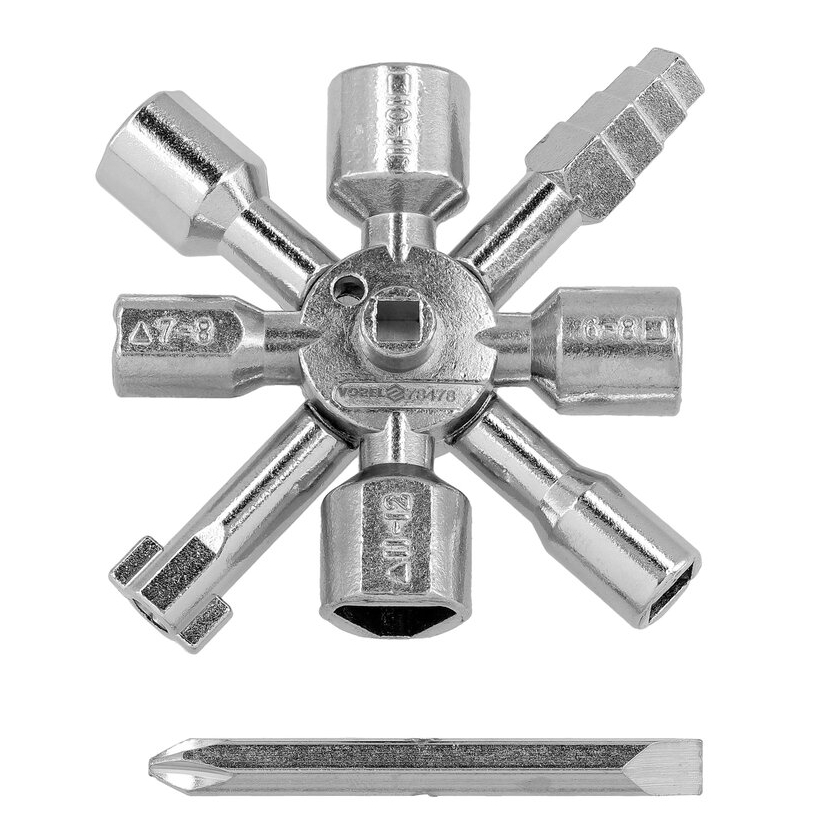 ⬡ Universalus raktas elektros spintoms 10 in 1 (78478, VOREL)
