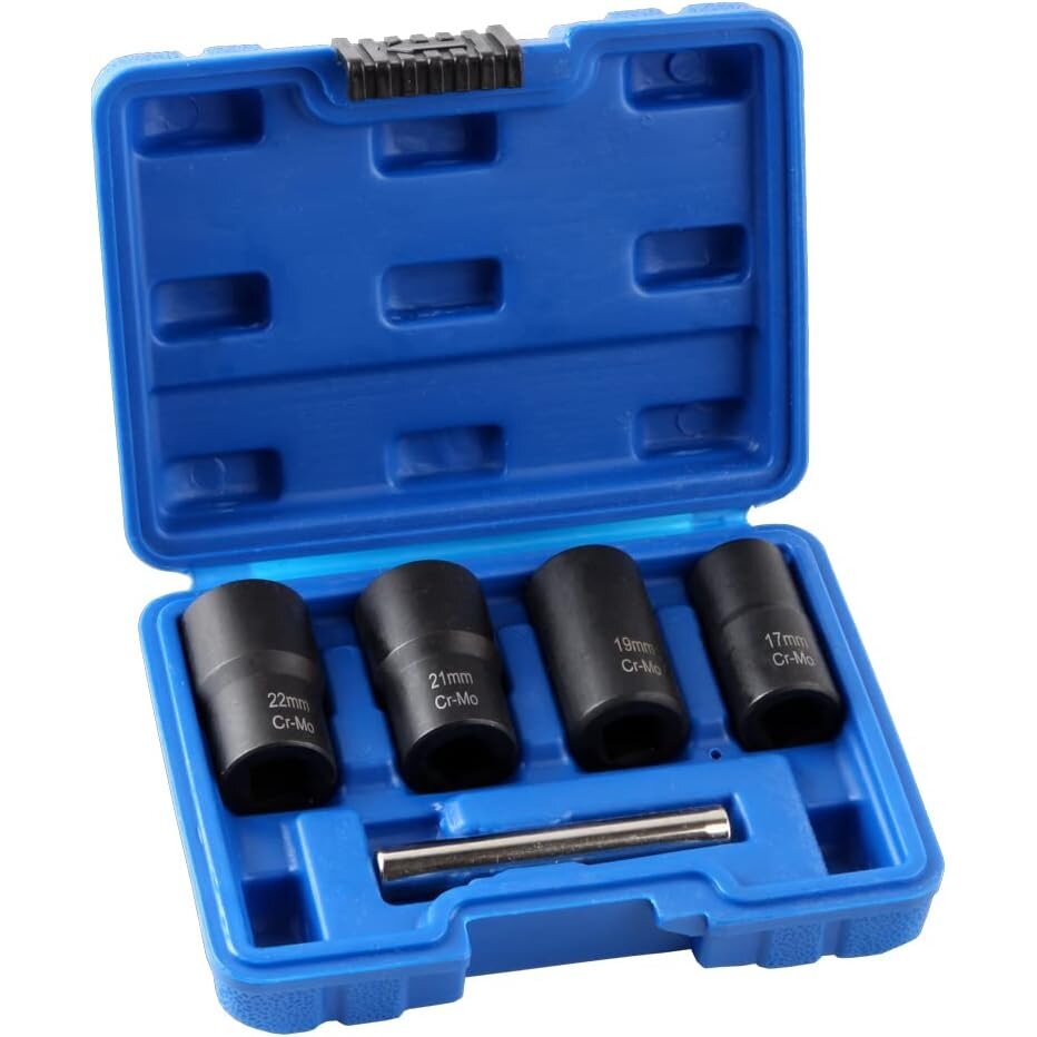 ⬡ Twist socket set for damaged wheel nuts, 5pcs, 17-22mm (KRKB132414)