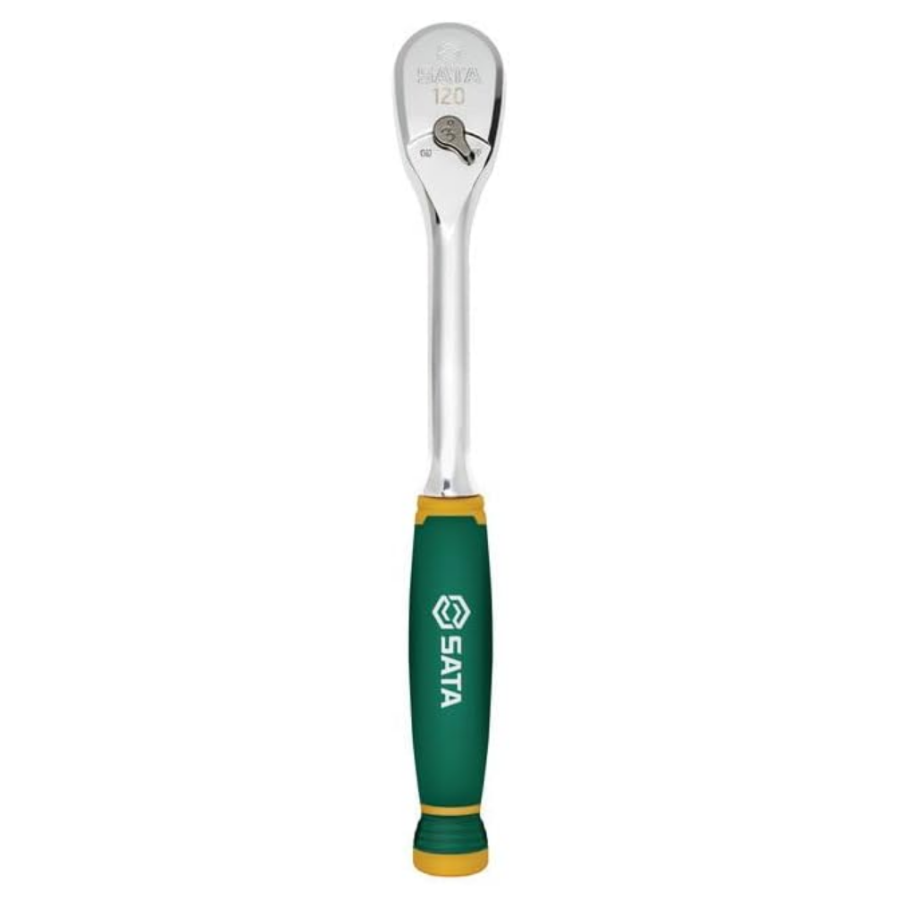 ⬡ 1/4" greito atleidimo terkšlė (ovali galvutė, ergonomiška rankena), 60 dantų 120P (ST11974G, SATA)